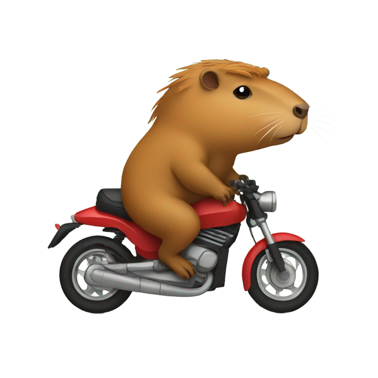 genmoji：水豚骑摩托车