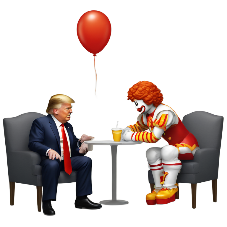 絵文字：ロナルド・マクドナルドとドナルド・トランプの出会い