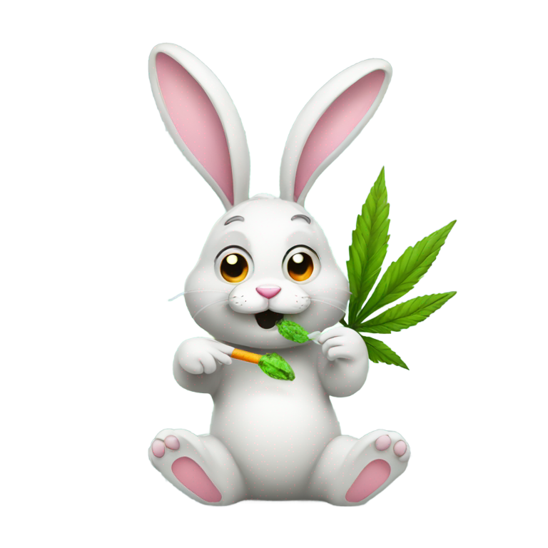 genmoji: easter bunny smoking weed