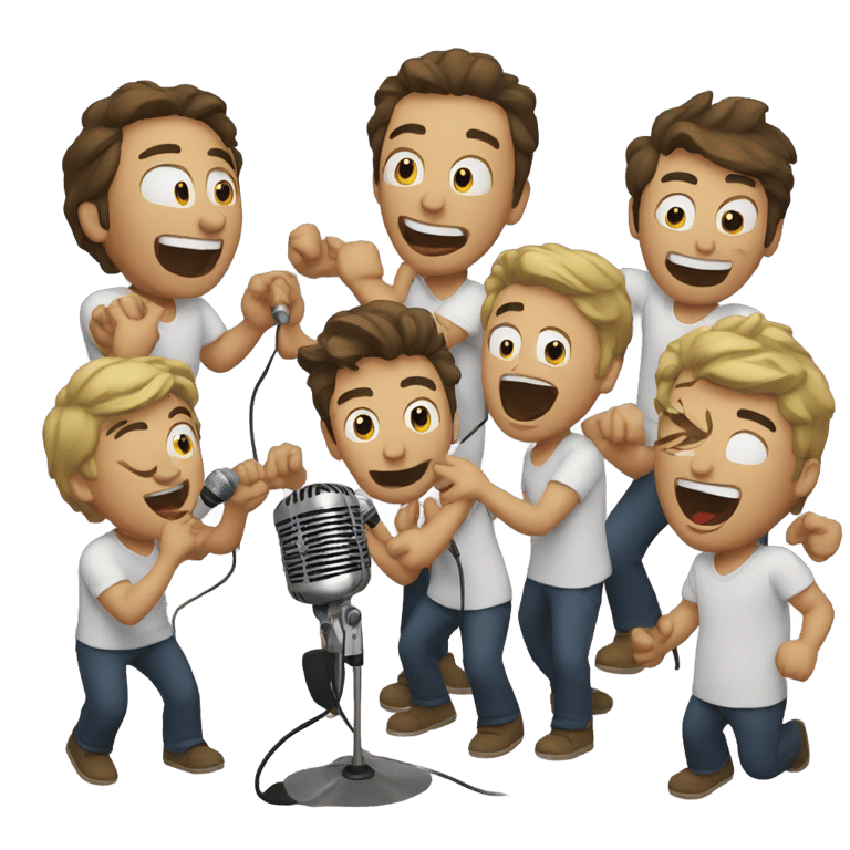 絵文字：Karaoke guys singing