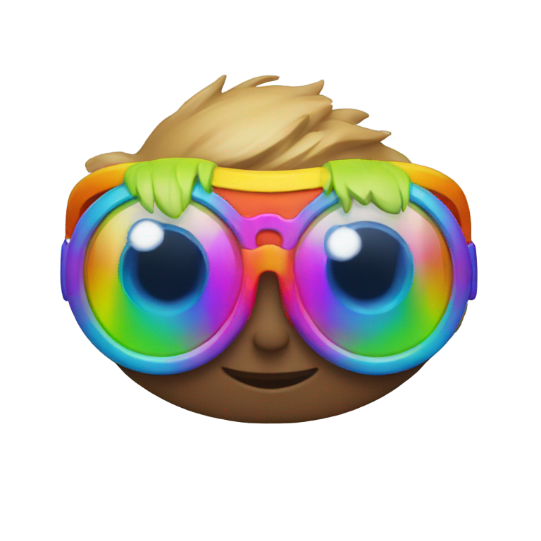 genmoji: A  cute tiny rainbow  goggles