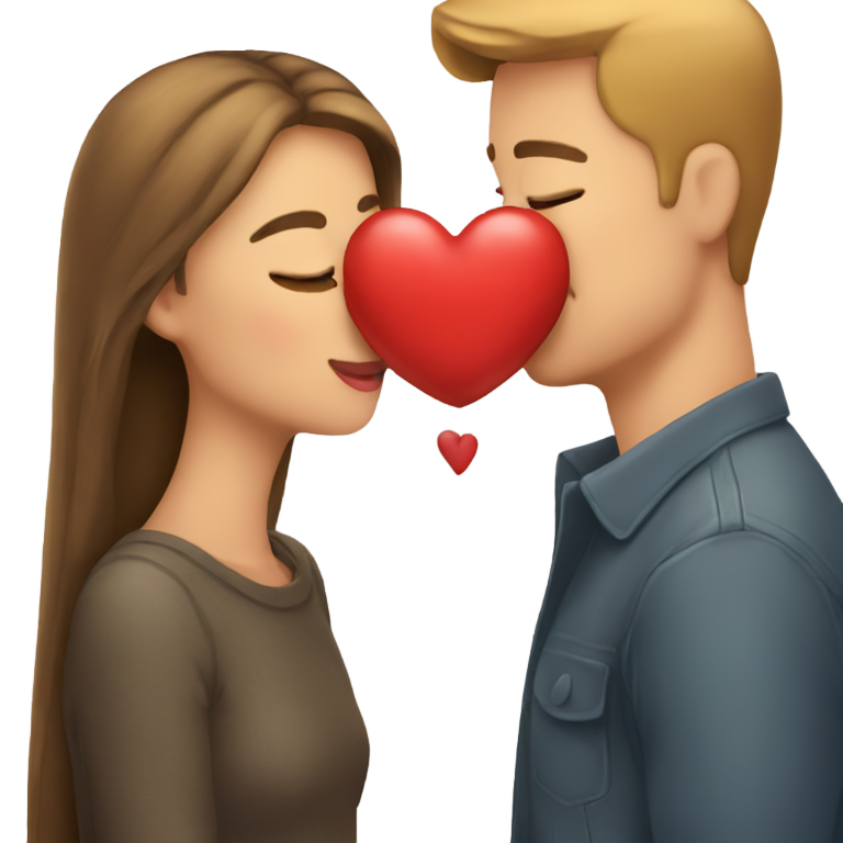 genmoji：亲吻表情，带心形眼睛和脸红