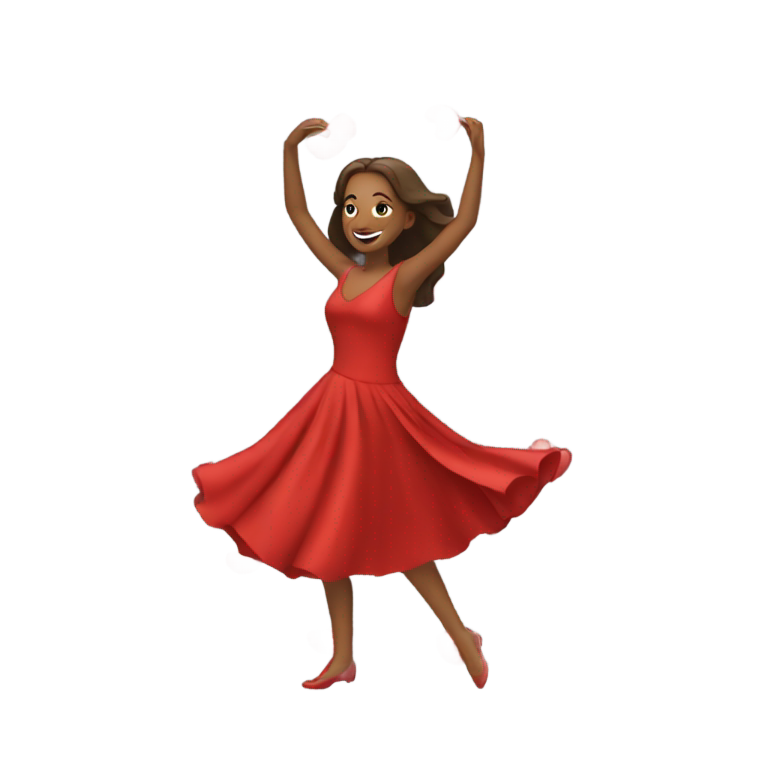 genmoji：一位穿着红色裙子的舞女