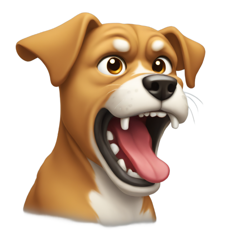 genmoji : angry dog ​​foaming at the mouth