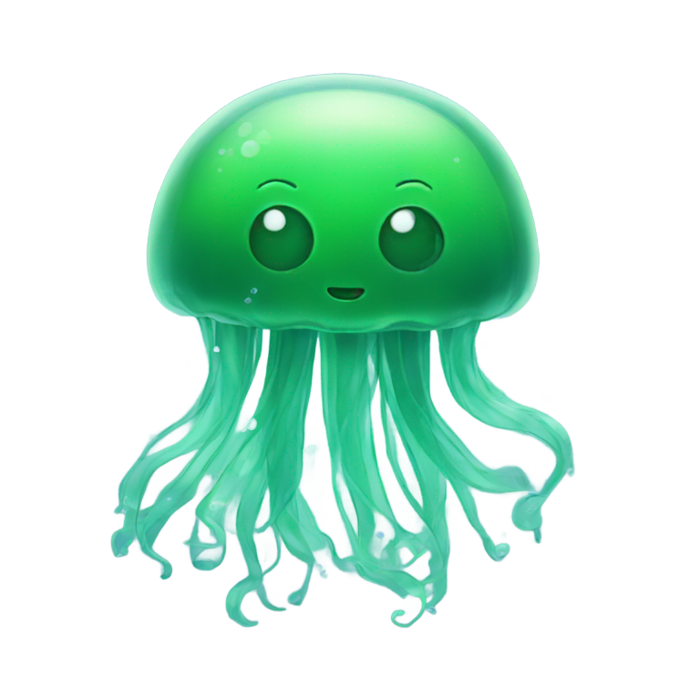 genmoji: A green jellyfish