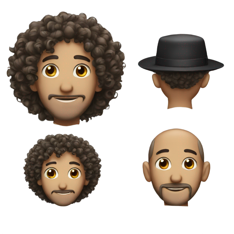 genmoji: Jew curly hair and a yarmulke and a really long nose