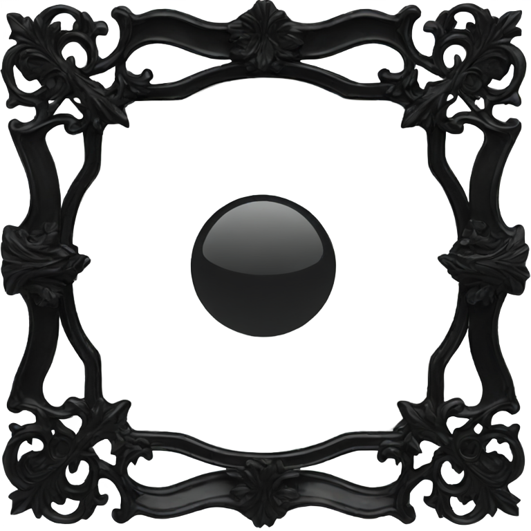 genmoji: gothic vintage black glass mirror