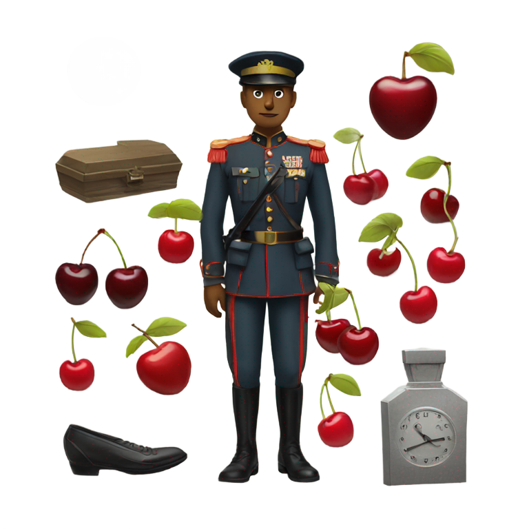 絵文字：軍帽 荷物 花婿 満月 さくらんぼ オオカミ