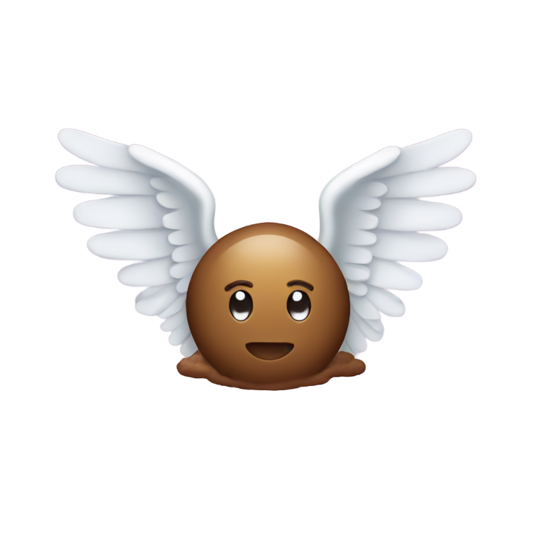 genmoji: poop emoji with angel wings
