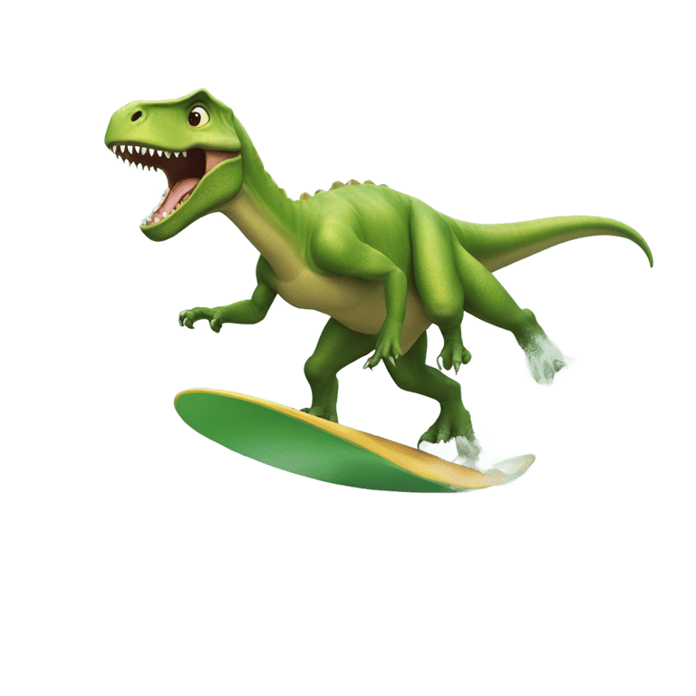絵文字：Dinosaur surfing