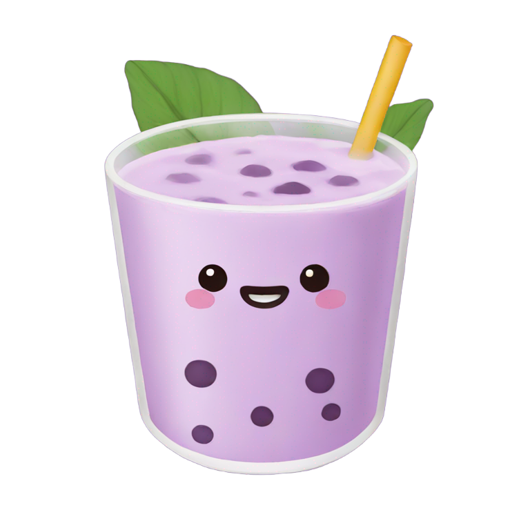 genmoji : Thé au taro avec boba