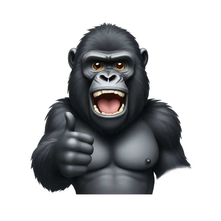 genmoji : Gorille faisant un pouce en l'air
