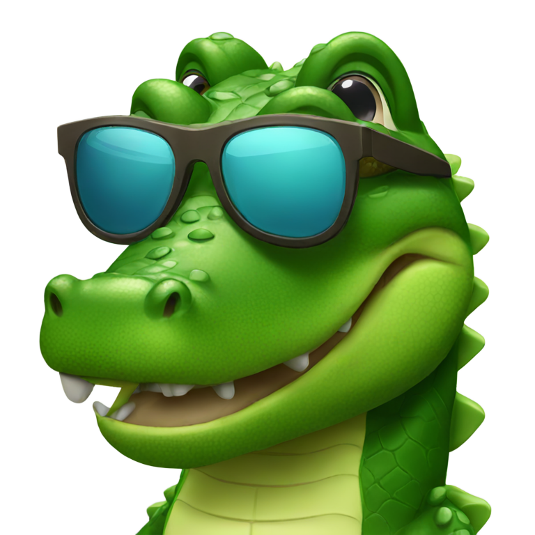 genmoji: Alligator with sunglasses