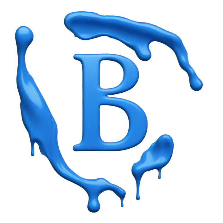 絵文字：青いペンキで描かれた「B」の文字が入った旗の絵文字