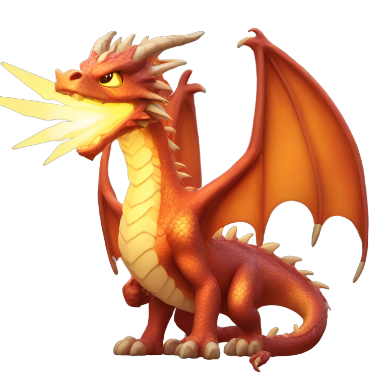 genmoji : Dragon lumineux avec des éclairs qui en sortent