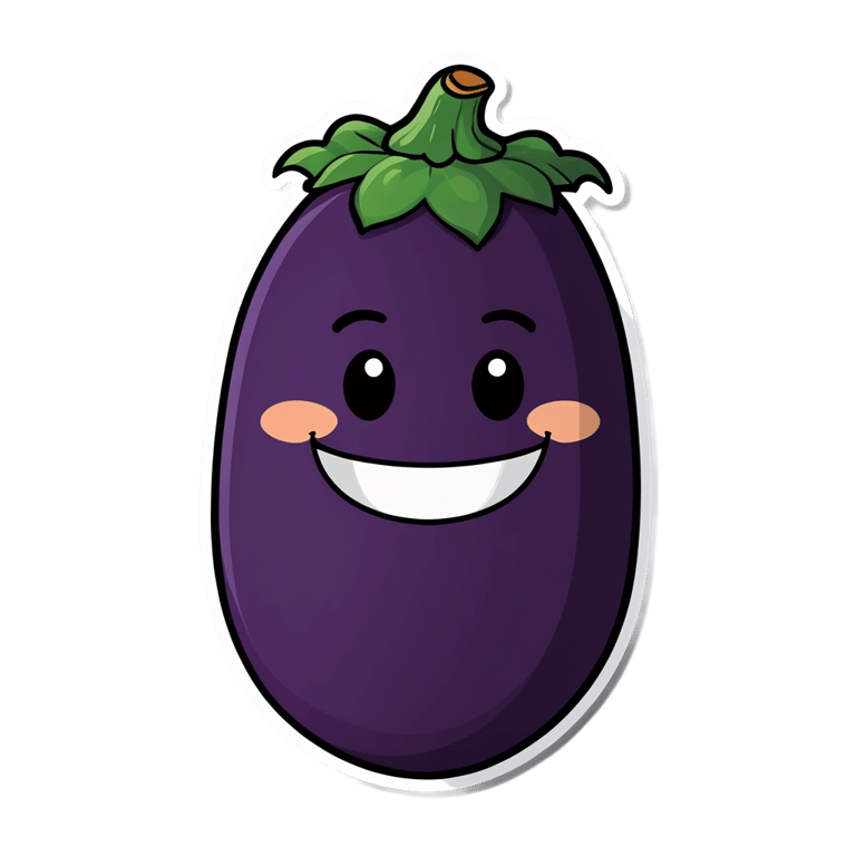 genmoji：开心大笑的茄子