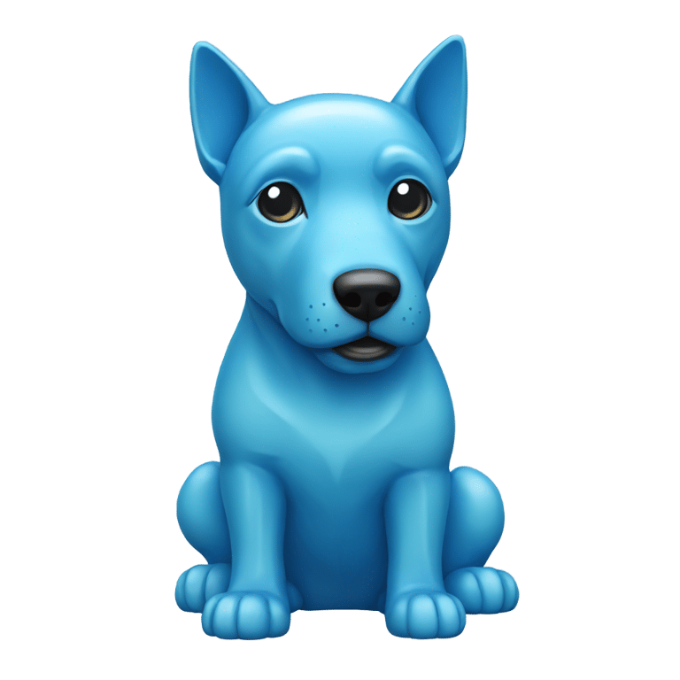 genmoji：蓝色玻璃犬雕塑