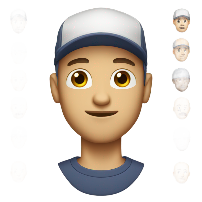 genmoji: skinny bald guy with short beard, wearing a cap