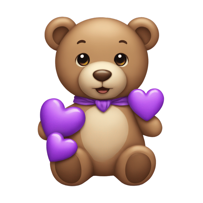 絵文字：A teddy bear with a purple heart