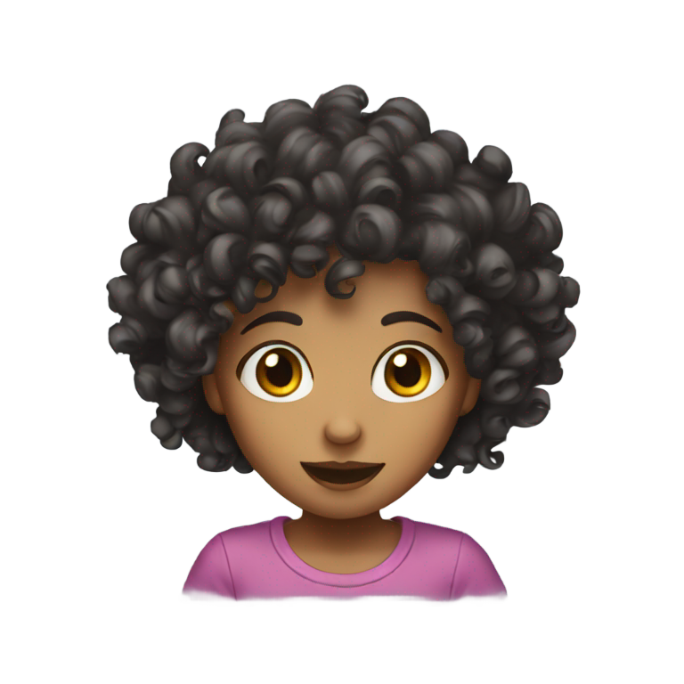 絵文字：クレイジーなカーリーヘアの女の子