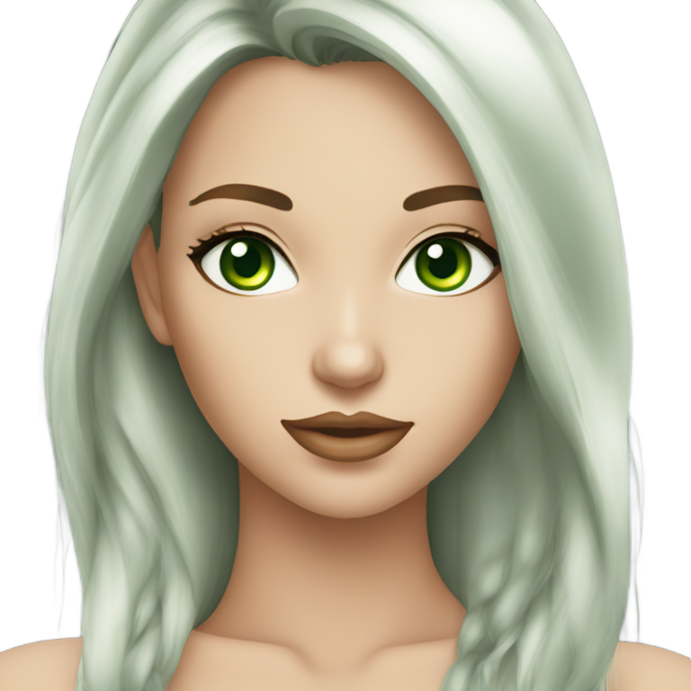 genmoji : Brune sexy aux yeux verts