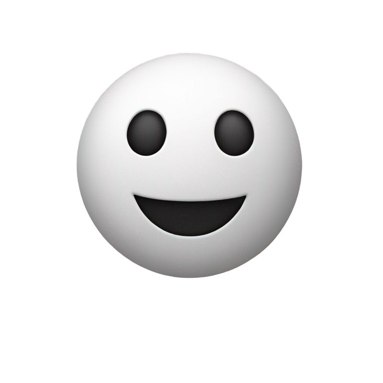 絵文字：白いスマイリーフェイスが黒い腕で肩をすくめる