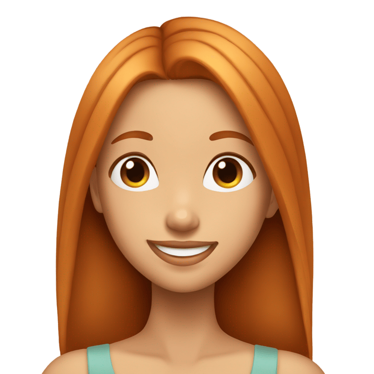 genmoji：微笑的美丽完美女孩，姜黄色直发