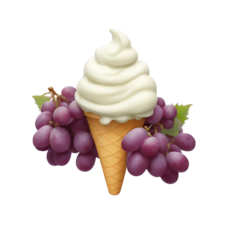 genmoji：冰淇淋配冰冻葡萄