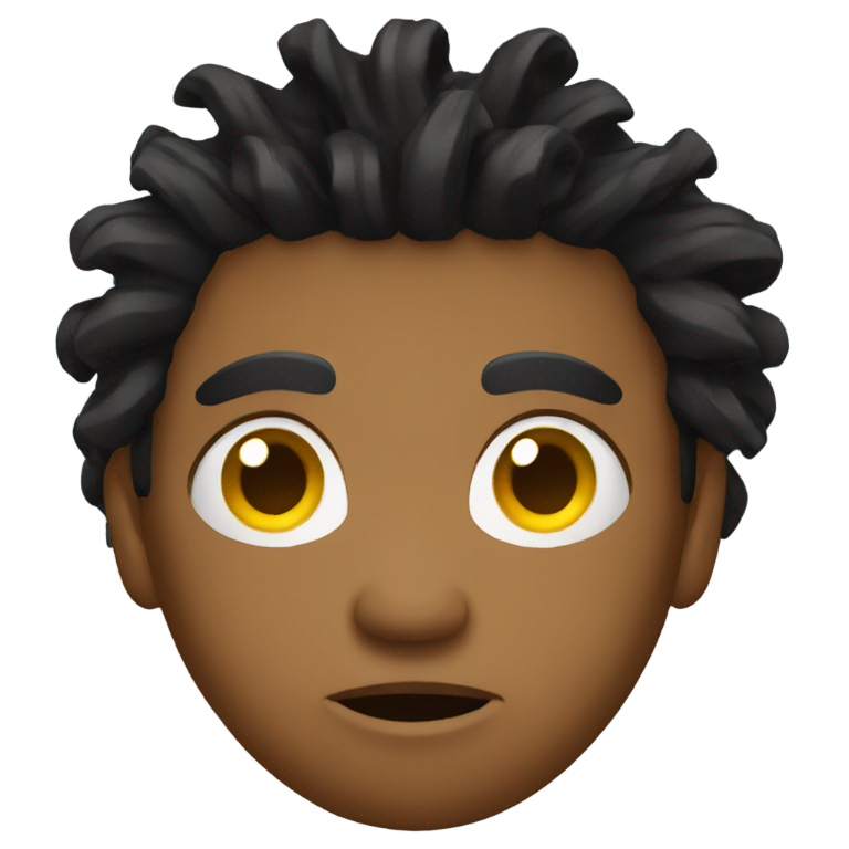 genmoji：黑色短乱脏辫愤怒表情符号