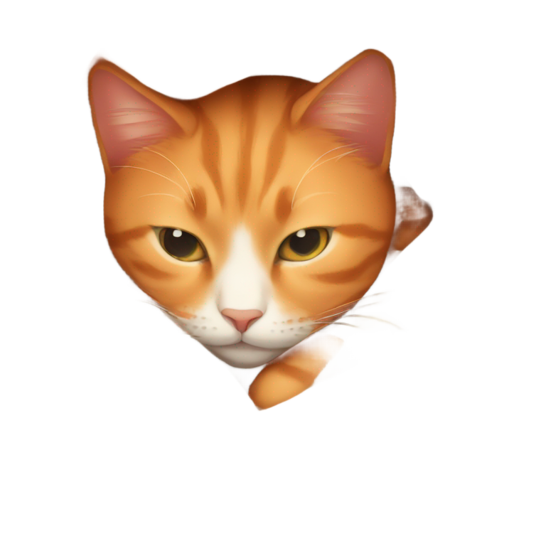 genmoji : Mignon chat orange dormant enveloppé dans une couverture