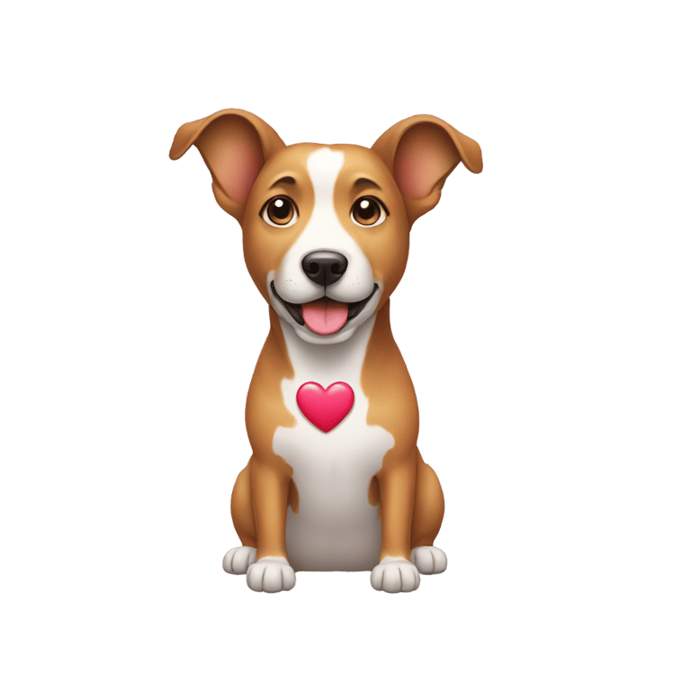 絵文字：犬の絵文字、頭の周りにハート