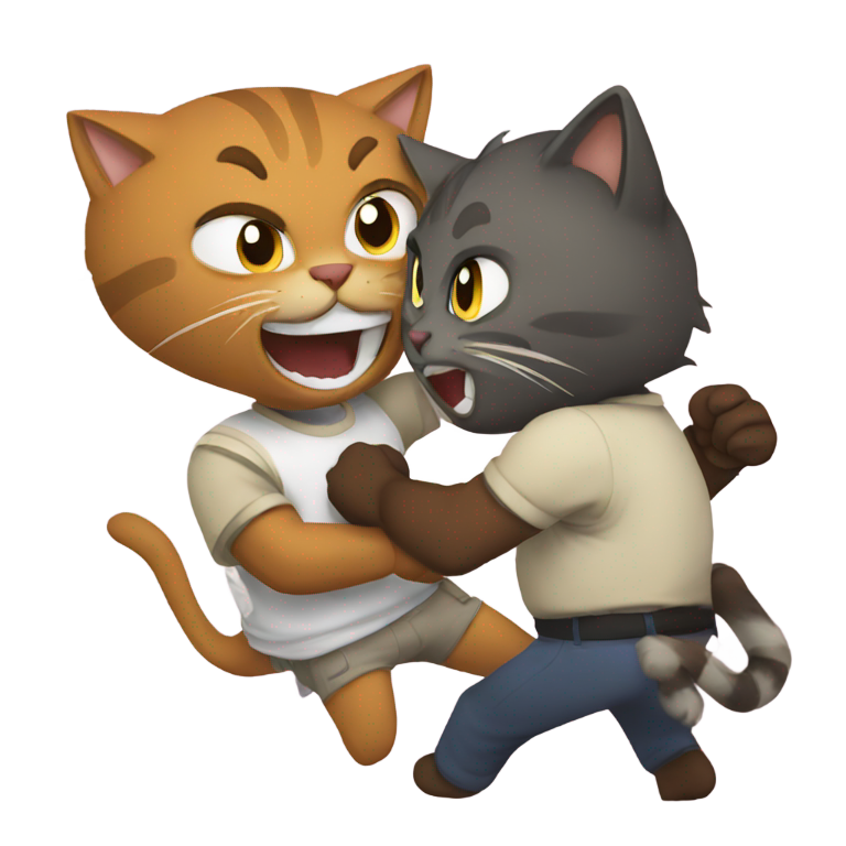 genmoji: Brawling cats
