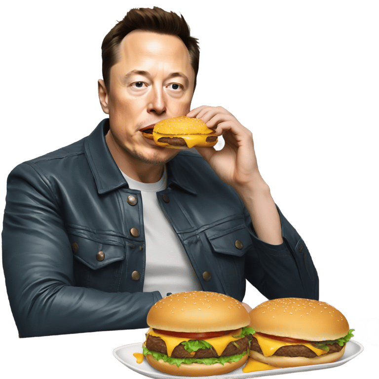 絵文字：Elon musk eating burger