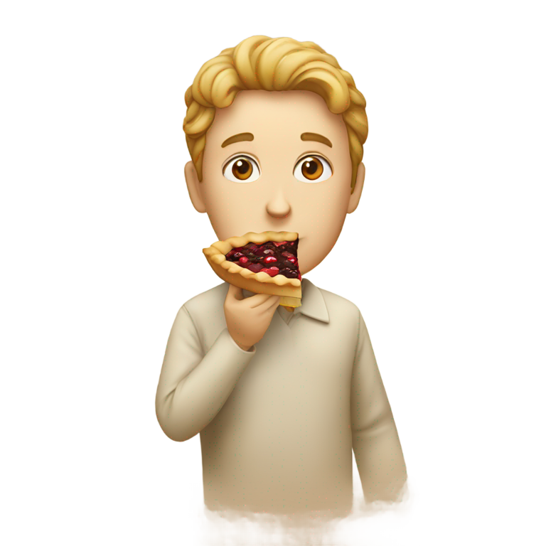 genmoji: a person eating a pie