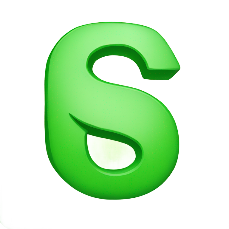 絵文字：green letter "S" fit inside a square