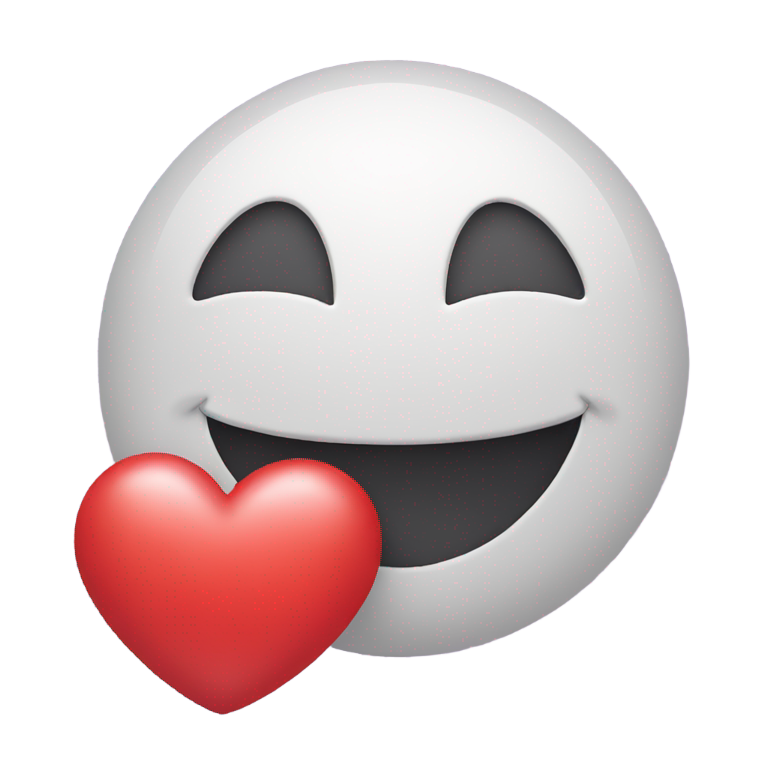 genmoji : Un emoji souriant en forme de blob tenant un cœur.