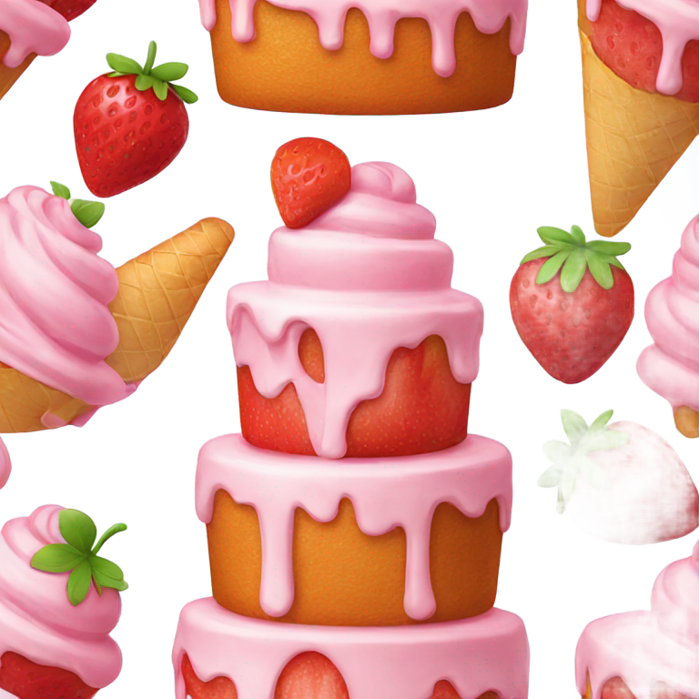 genmoji：草莓蛋糕冰淇淋