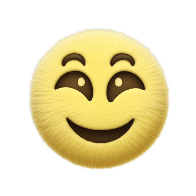 絵文字：a fuzzy smiley face