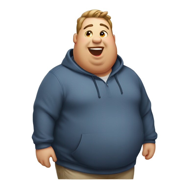 genmoji: Fat guy with tongue out