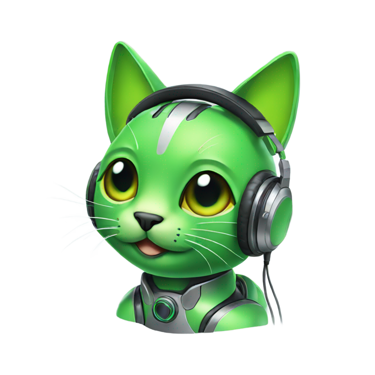 genmoji：绿色机器猫戴着耳机