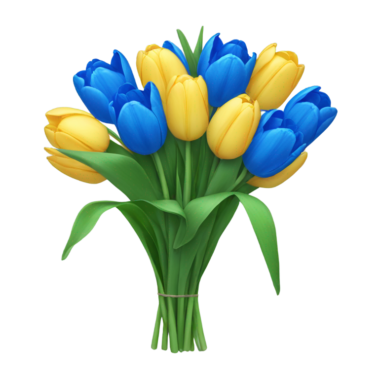 genmoji：蓝色郁金香花束