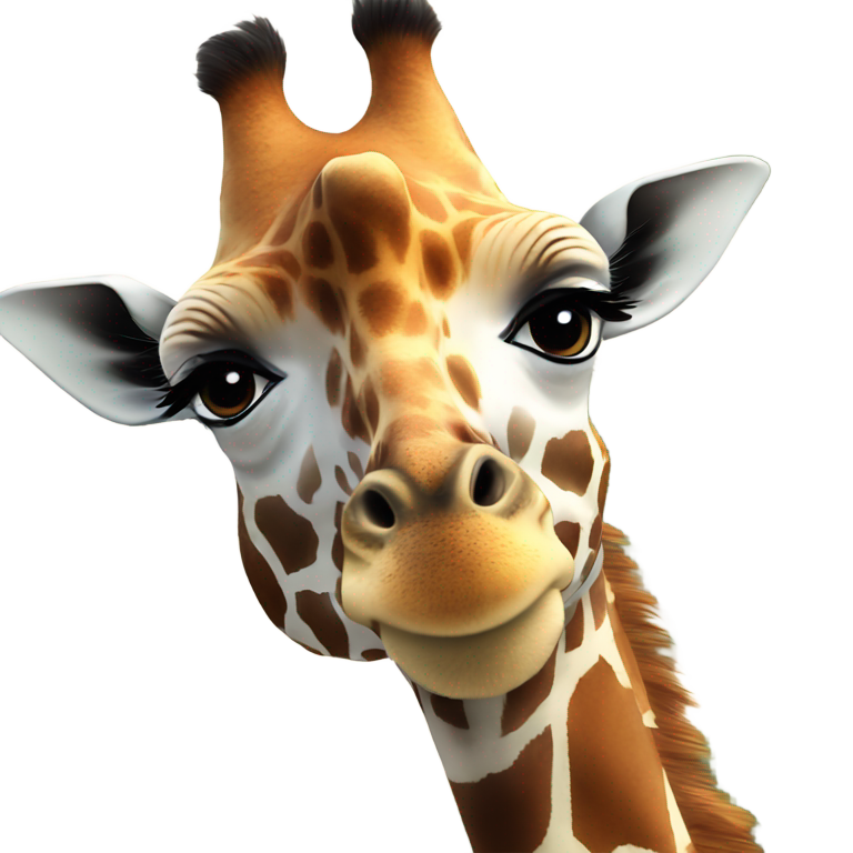 genmoji: Giraffe with really really really really really really really really really really long eyelashes as big a planet earth