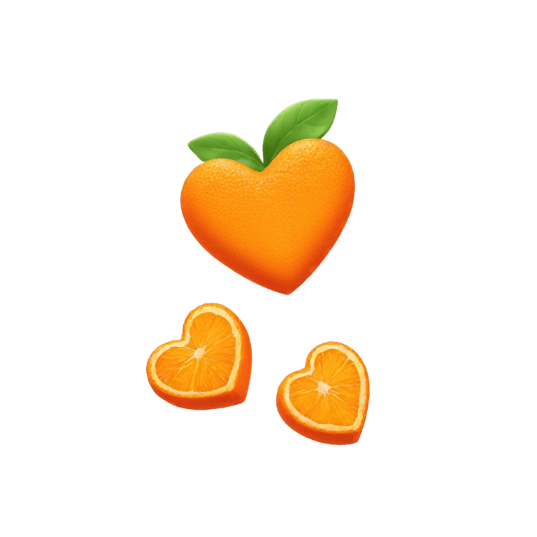 genmoji : A orange heart-shaped sugar candy