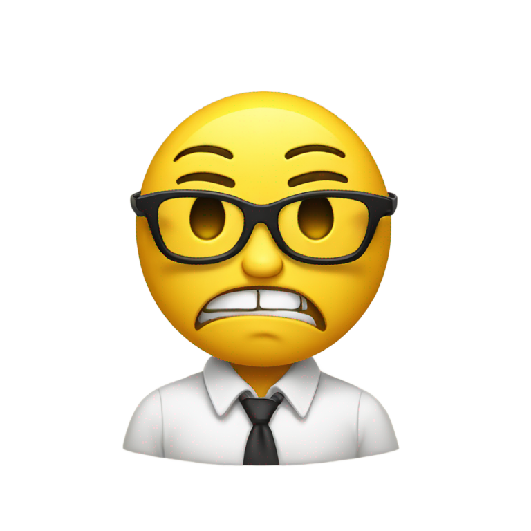 genmoji: Yellow face really mad with broken glasses and bruised face with clenched fist