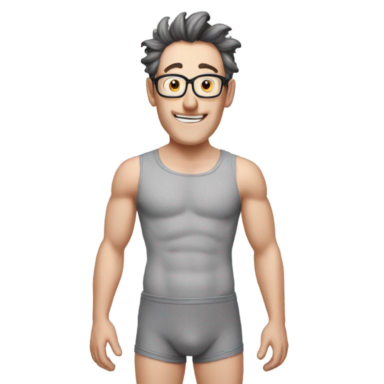 genmoji: tom kenny wearing grey briefs