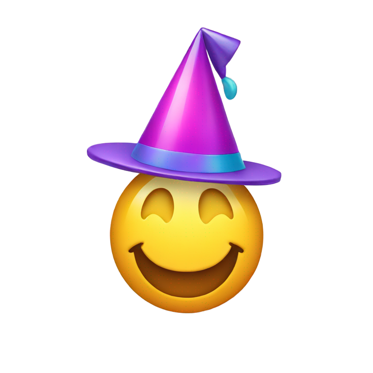genmoji：戴着派对帽的笑脸