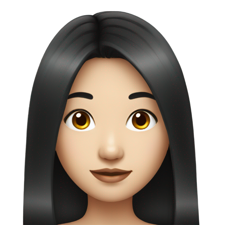 genmoji : Femme asiatique séduisante aux cheveux noirs soyeux
