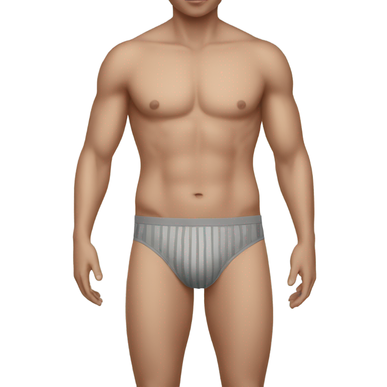 genmoji：men in grey striped underwear
