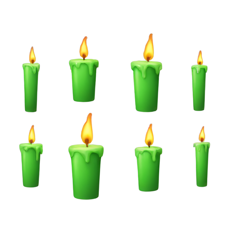 genmoji：绿色蜡烛燃烧