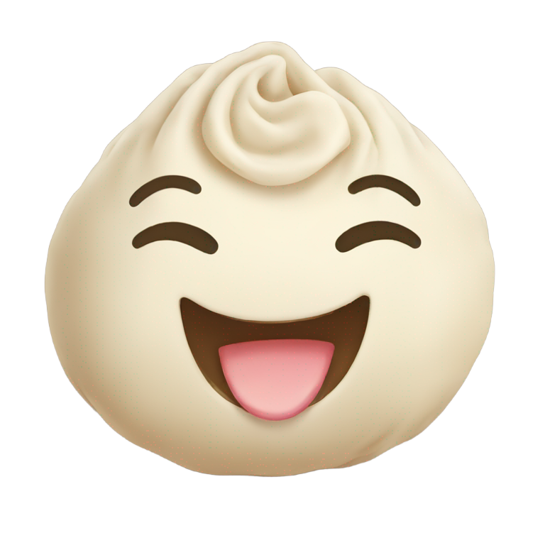 絵文字：ダンプリング・モモ、かわいい丸い笑顔